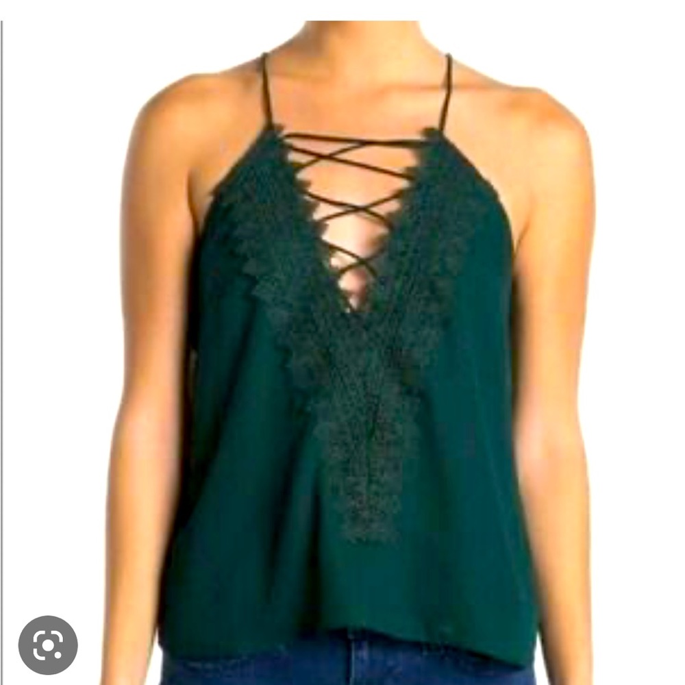 Wayf from Nordstrom criss cross lace detail top